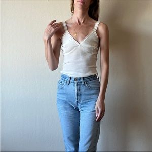 vintage 1970s italian wool & lace cami